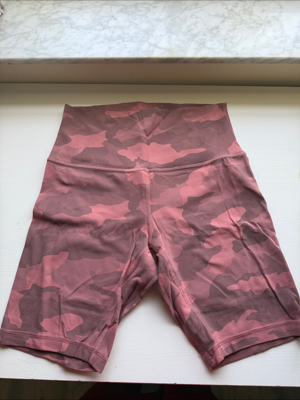 High-Waist Align Pink Camo Women’s Bike Shorts